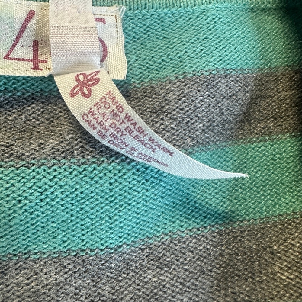 Matilda Jane Steadfast Open Front Cardigan Plaid Striped Fringe Teal Girls Sz 8 - Picture 14 of 16